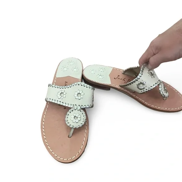 Jack Rogers Cream Leather Sandals - Picture 2 of 4